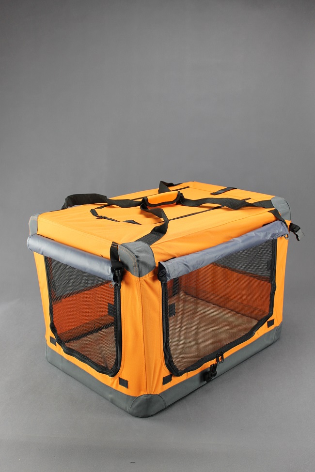 Klec pro psa, přepravní klec, látková přepravka, L oranžová 3016  