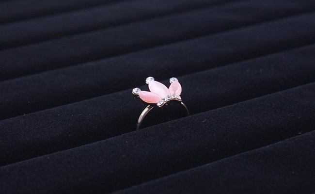 Plato na uložení, vystavení prstýnků PT4 černý samet  