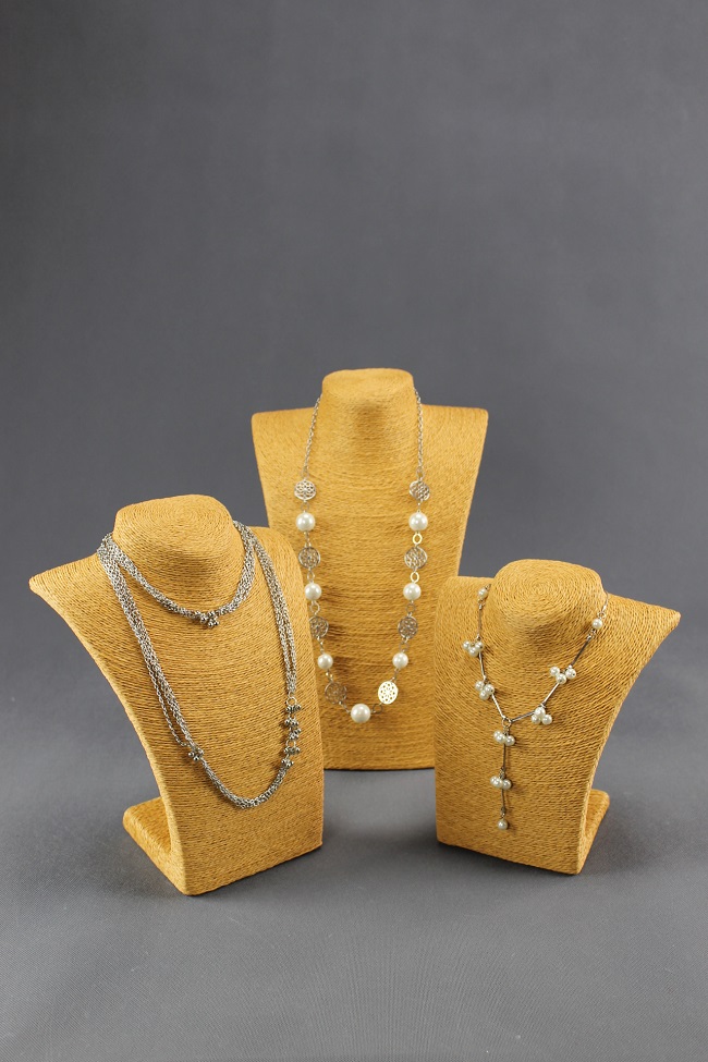 Dekolt, stojánek, stojan na šperky provázkový 36cm měděný  