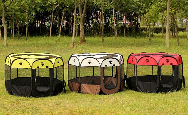 Klec pro psa, látková přepravka, výběh, vel. S 74 cm