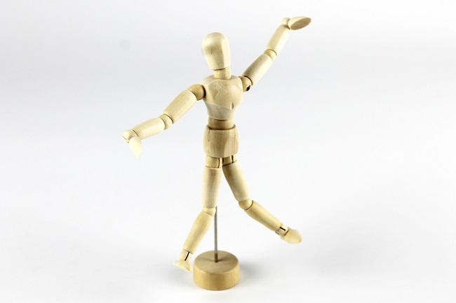 Dřevěný manekýn muž na podstavci 155mm