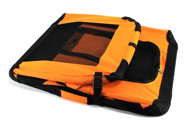 Klec pro psa, přepravní klec, látková přepravka, L oranž