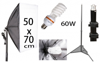 Softbox 50x70cm 60W, stativ streaming, youtubing