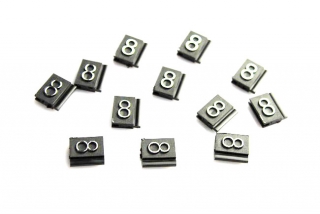 Plastové 3D cenovky náhradní znak 8 stříbrné