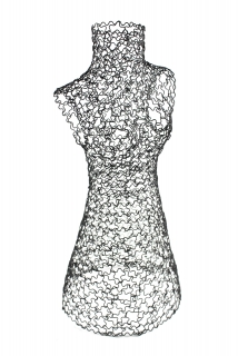 Dámské torzo,dekolt černý, kovový 39cm